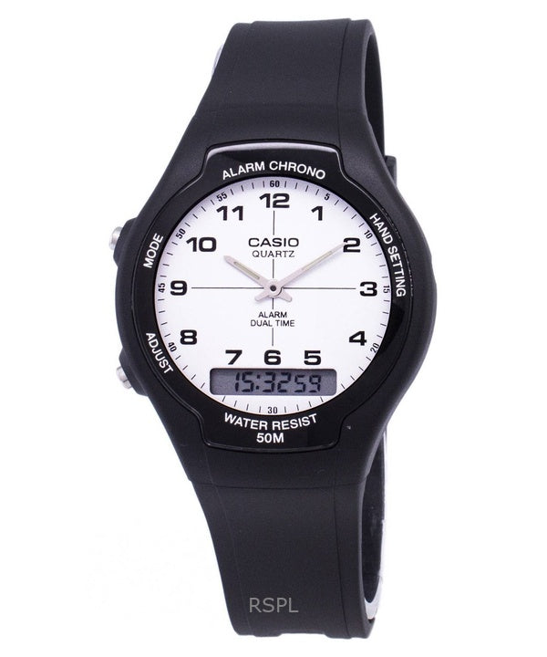 Überholte Casio Analog-Digital-Dual-Time-Quarz-Herrenuhr AW-90H-7BVDF