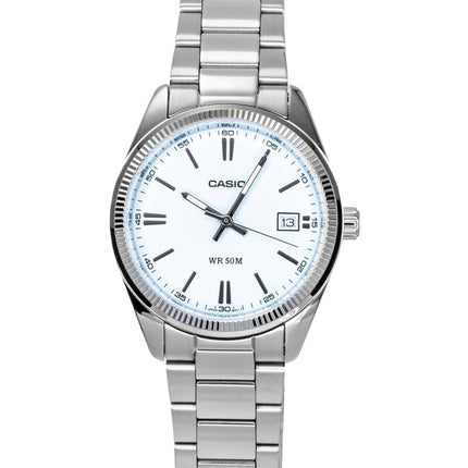 Casio Analog-Uhr aus Edelstahl mit türkisfarbenem Zifferblatt, Quarzwerk, UTP-1302PD-2A2V, Unisex