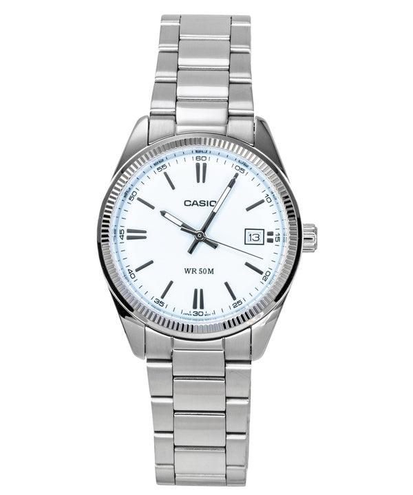 Casio Analog-Uhr aus Edelstahl mit türkisfarbenem Zifferblatt, Quarzwerk, UTP-1302PD-2A2V, Unisex