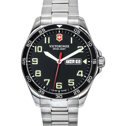 Victorinox Swiss Army FieldForce Edelstahl schwarzes Zifferblatt Quarz 241849 100M Herrenuhr