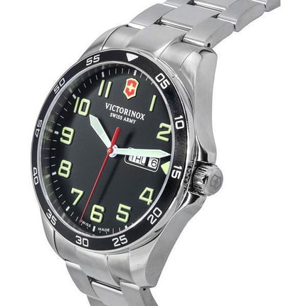 Victorinox Swiss Army FieldForce Edelstahl schwarzes Zifferblatt Quarz 241849 100M Herrenuhr