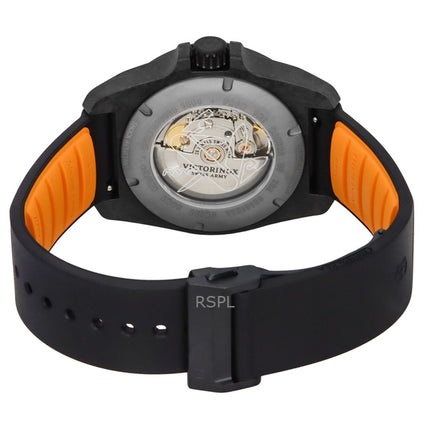 Victorinox INOX Kautschukarmband, schwarzes Zifferblatt, automatische Taucheruhr 242023-1, 200 m, Herrenuhr mit Geschenkset
