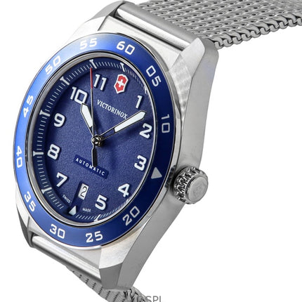 Victorinox Swiss Army Edelstahl Blaues Zifferblatt Automatik 242045 100M Herrenuhr