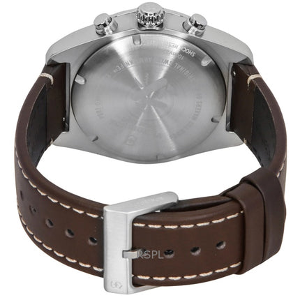 Victorinox Swiss Army Chronograph Lederarmband Schwarzes Zifferblatt Quarz 242046 100M Herrenuhr