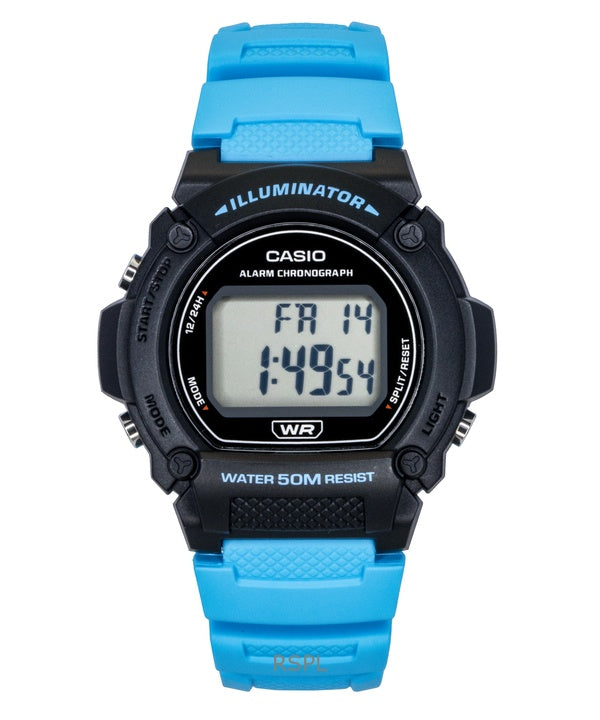 Casio Standard Digital Blaues Harzarmband Quarz W-219H-2A2V Herrenuhr
