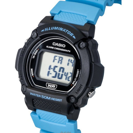 Casio Standard Digital Blaues Harzarmband Quarz W-219H-2A2V Herrenuhr