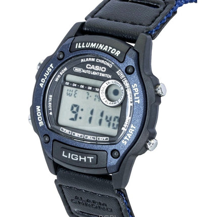 Casio Standard Digitaluhr mit Leder- und Stoffarmband, Quarzwerk, W-220HF-2AV, Unisex-Uhr
