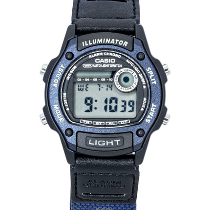 Casio Standard Digitaluhr mit Leder- und Stoffarmband, Quarzwerk, W-220HF-2AV, Unisex-Uhr