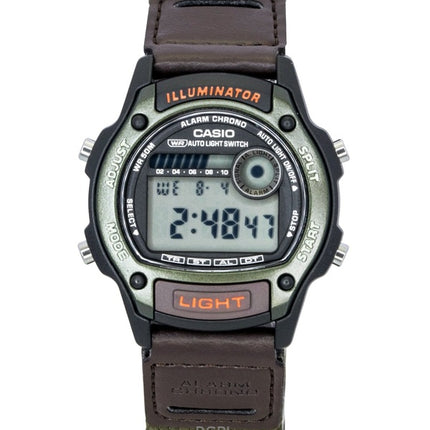 Casio Standard Digitaluhr mit Leder- und Stoffarmband, Quarzwerk, W-220HF-3AV, Unisex-Uhr