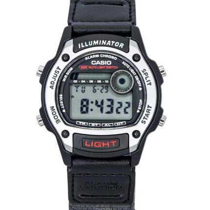 Casio Standard Digitaluhr mit Leder- und Stoffarmband, Quarzwerk, W-220HF-8AV, Unisex-Uhr