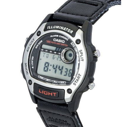 Casio Standard Digitaluhr mit Leder- und Stoffarmband, Quarzwerk, W-220HF-8AV, Unisex-Uhr