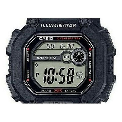 Casio Jugend Dual Time Illuminator W-737H-1A W737H-1 100M Herrenuhr