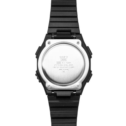 Casio Standard Digitaluhr mit Harzarmband, schwarzem Zifferblatt, Quarzwerk, W-738H-1BV, wasserdicht bis 100 m, Herrenuhr