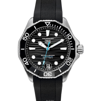 Tag Heuer Aquaracer Kautschukarmband Schwarzes Zifferblatt Automatische Taucheruhr WBP5110.FT6257 300M Herrenuhr