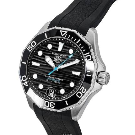 Tag Heuer Aquaracer Kautschukarmband Schwarzes Zifferblatt Automatische Taucheruhr WBP5110.FT6257 300M Herrenuhr