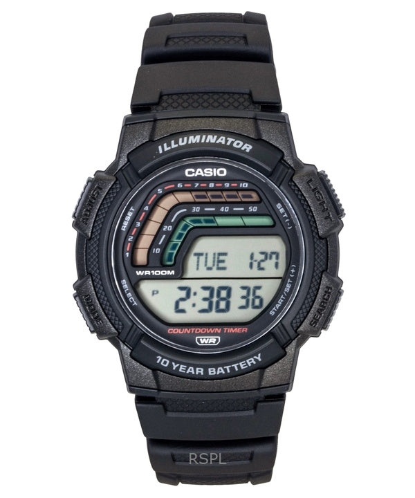 Casio Digitaluhr mit Kunstharzarmband, Quarzwerk, WS-1800-1AV, wasserdicht bis 100 m, Herrenuhr