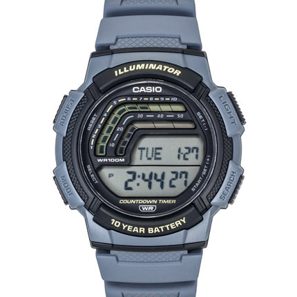 Casio Digitaluhr mit Kunstharzarmband, Quarzwerk, WS-1800-2AV, wasserdicht bis 100 m, Herrenuhr