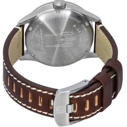 Luminox Air Pilot P-38 Lightning GMT Lederarmband, schwarzes Zifferblatt, Quarz XA.9521 100M Herrenuhr
