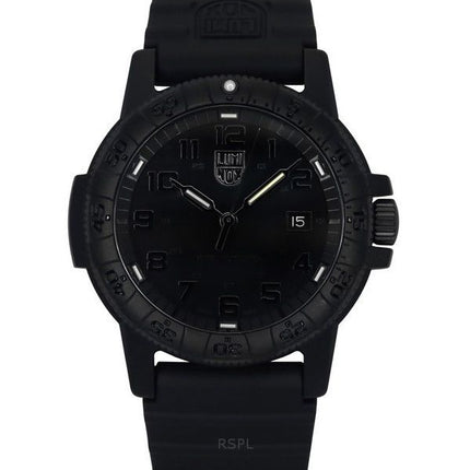Luminox Lederrücken Meeresschildkröte Silikonarmband schwarzes Zifferblatt Quarz XS.0321.BO.L 100M Herrenuhr