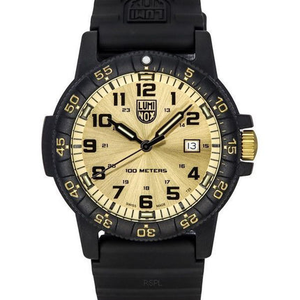 Luminox Sea Turtle Giant Kunststoffarmband, goldenes Zifferblatt, Quarz XS.0325.GP 100M Herrenuhr