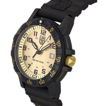 Luminox Sea Turtle Giant Kunststoffarmband, goldenes Zifferblatt, Quarz XS.0325.GP 100M Herrenuhr