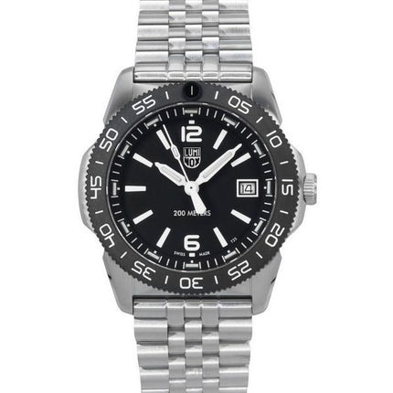 Luminox Pacific Diver Ripple Edelstahl schwarzes Zifferblatt Quarz XS.3122M.1 200M Herrenuhr