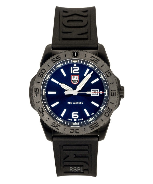 Luminox Pacific Diver Taucheruhr für Herren, Kautschukarmband, blaues Zifferblatt mit Sonnenschliff, Quarz, Modell XS.3123.B, wasserdicht bis 200 m