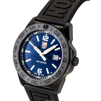 Luminox Pacific Diver Taucheruhr für Herren, Kautschukarmband, blaues Zifferblatt mit Sonnenschliff, Quarz, Modell XS.3123.B, wasserdicht bis 200 m