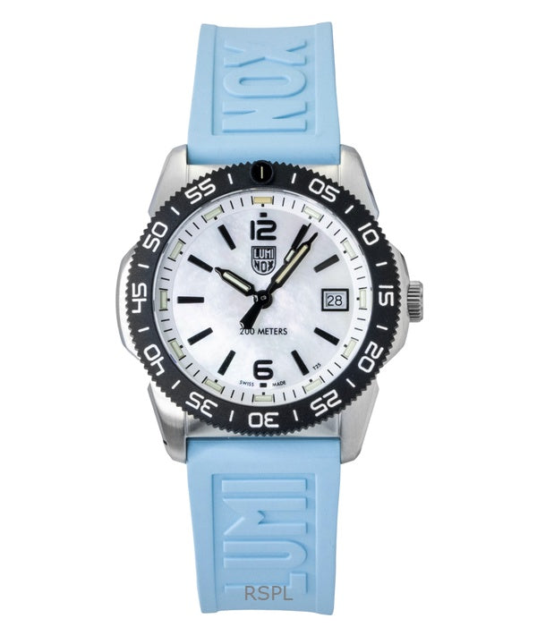 Luminox Pacific Diver Ripple Kautschukarmband, Perlmuttzifferblatt, Quarz-Taucheruhr XS.3124M, 200 m wasserdicht, Unisex