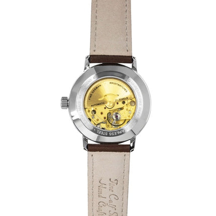 Zeppelin LZ129 Hindenburg Herrenuhr mit Lederarmband, beigem Zifferblatt und Automatikwerk, Referenznummer 80565