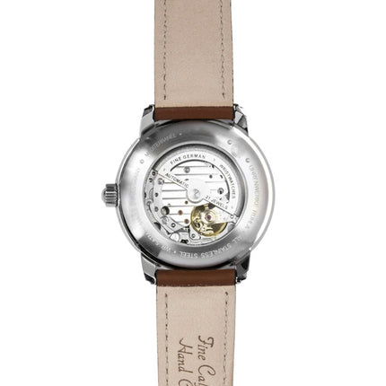 Zeppelin Mediterranee Herrenuhr mit Lederarmband, offenem Herzmotiv, blauem Zifferblatt, Automatikwerk, Ref. 96663