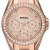 Fossil Riley Multifunction Crystal Rose Gold ES2811 Womens Watch