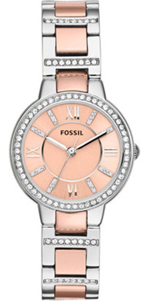 Fossil Virginia Rose Dial Crystal Two-tone ES3405 Womens Watch