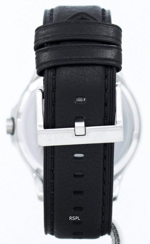 Armani Exchange schwarzes Zifferblatt Leder Armband AX2101 Herrenuhr