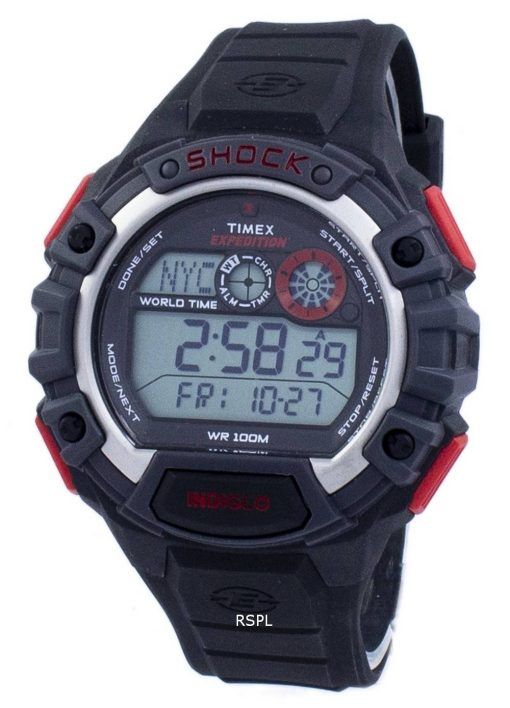 Timex Expedition globalen Schock Welt Zeit Alarm Indiglo Digital T49973 Herrenuhr