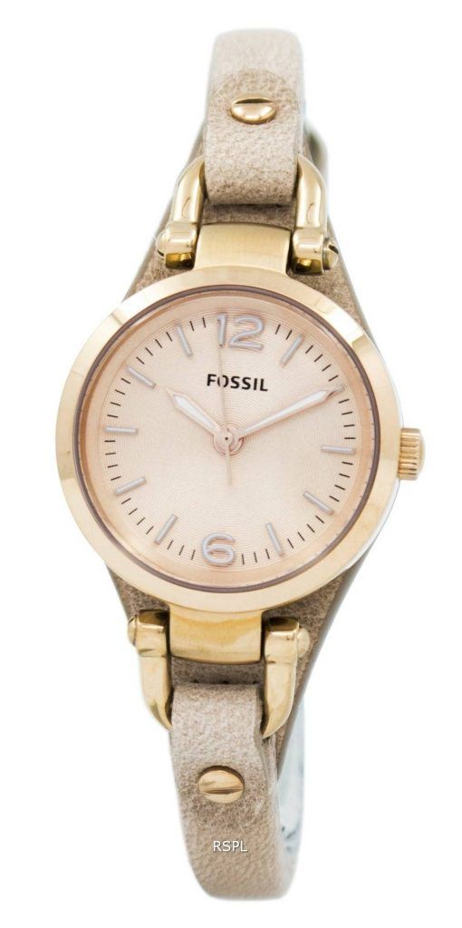 Fossil Georgien Mini Rose Dial Sand Leder Armband ES3262 Damenuhr