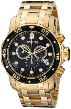 Invicta Pro Diver Chronograph Gold Tone 200 M INV0072/0072 Herrenuhr