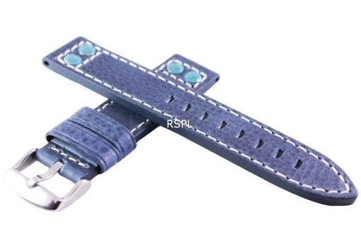 Blau-Verhältnis Marke Lederband 20mm für SKX007, SKX009, SKX011, SRP497, SRP641