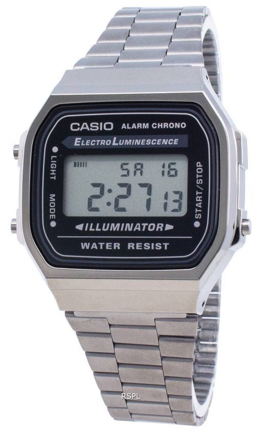 Casio A168WGG-1A Unisex-Uhr mit Elektrolumineszenz