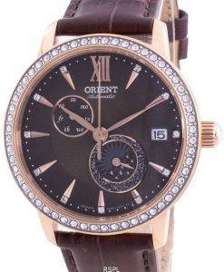 Orient Sun  Moon Phase Diamond Accents Automatic Japan Made RA-AK0005Y00C Womens Watch