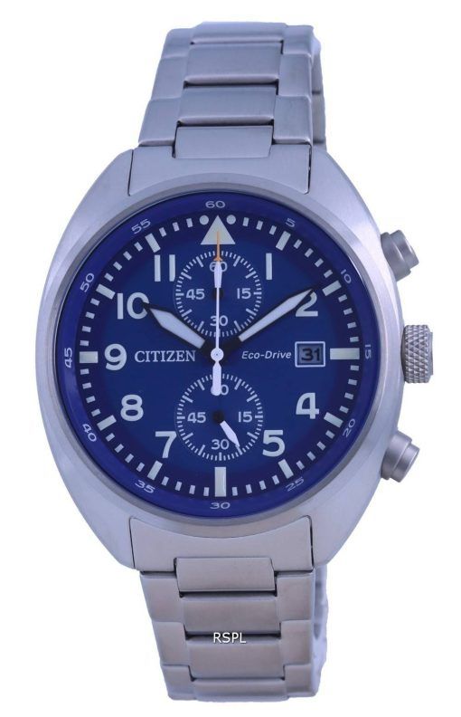 Citizen Chronograph blaues Zifferblatt Edelstahl Eco-Drive CA7040-85L 100M Herrenuhr