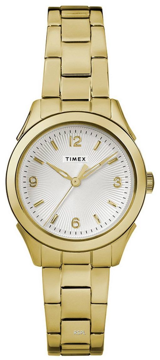 Timex Torrington WeiÃŸes Zifferblatt Goldfarbener Edelstahl Quarz TW2R91400 Damenuhr