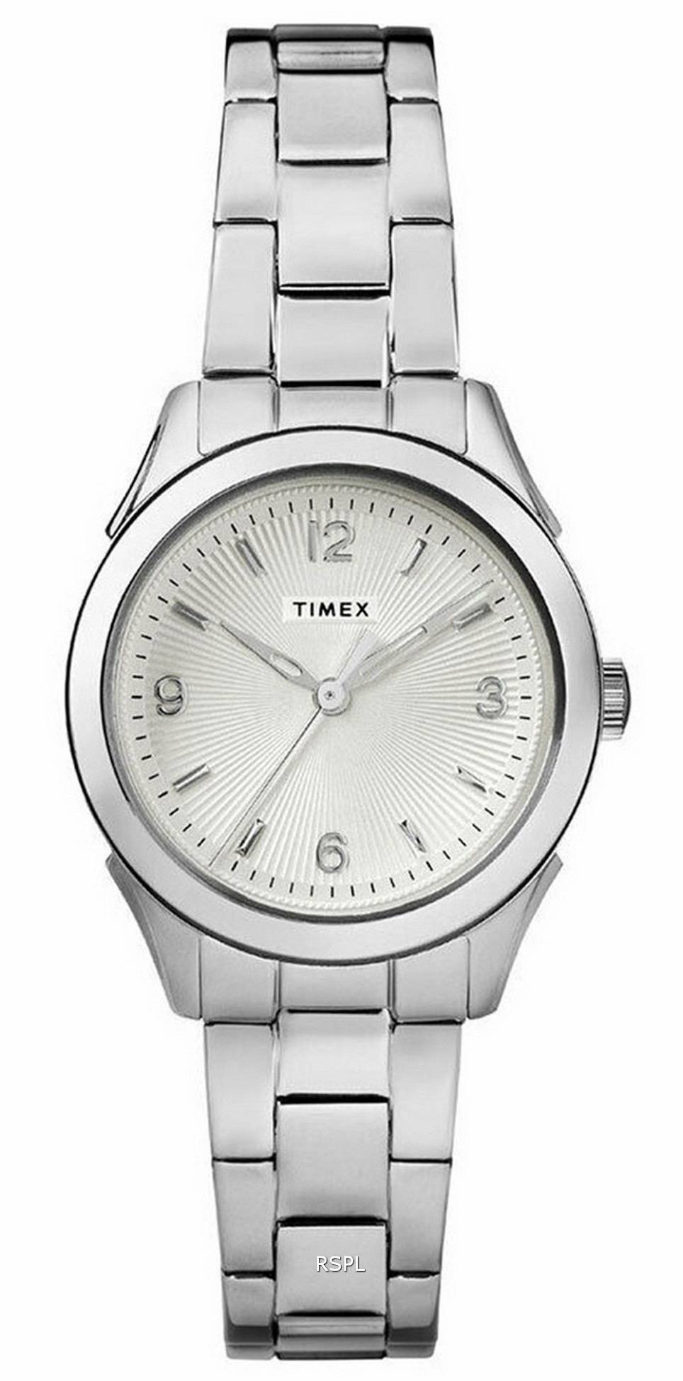 Timex Torrington silbernes Zifferblatt Edelstahl Quarz TW2R91500 Damenuhr