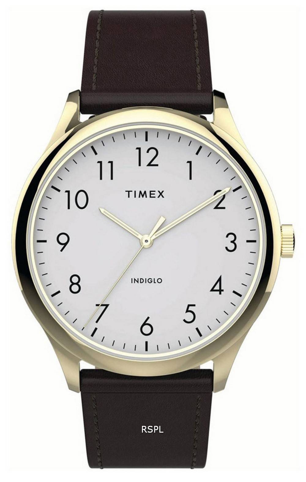 Timex Modern Easy Reader weiÃŸes Zifferblatt Lederarmband Quarz TW2T71600 Herrenuhr