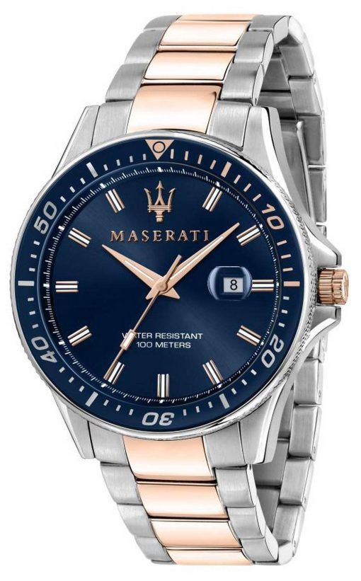 Maserati Potenza blaues Zifferblatt Edelstahl Quarz R8853108005 100M Herrenuhr