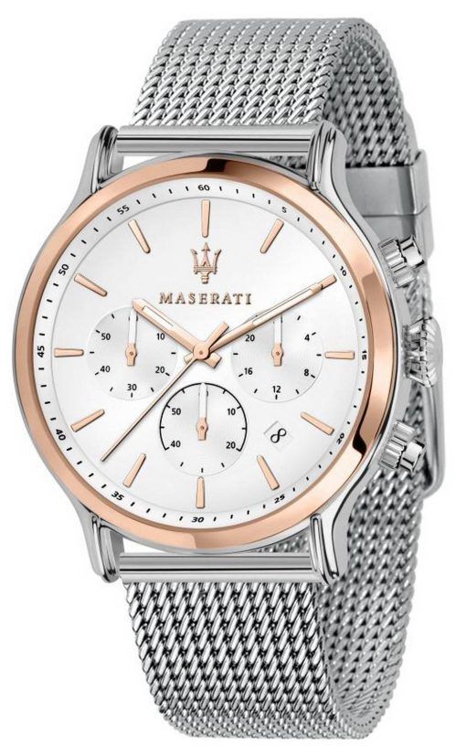 Maserati Successo Chronograph schwarzes Zifferblatt Edelstahl Solar R8873645003 Herrenuhr
