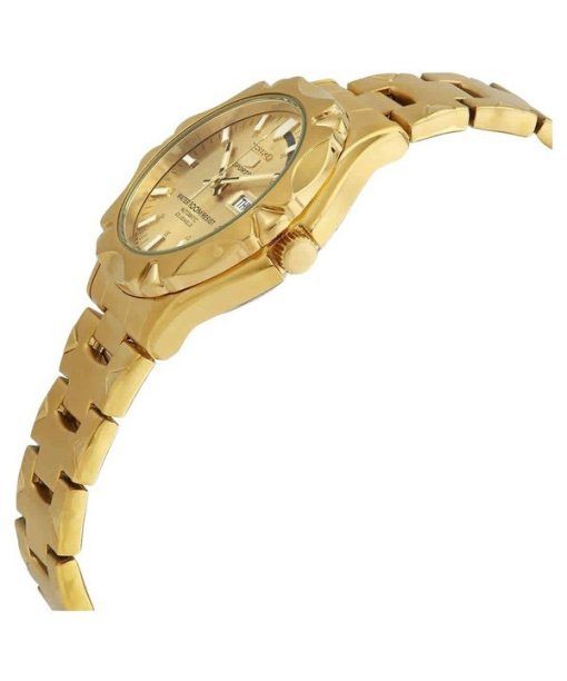 Seiko 5 Sports Goldfarbener Edelstahl, goldenes Zifferblatt, 23 Juwelen, automatische SNZ450J1 100M-Herrenuhr