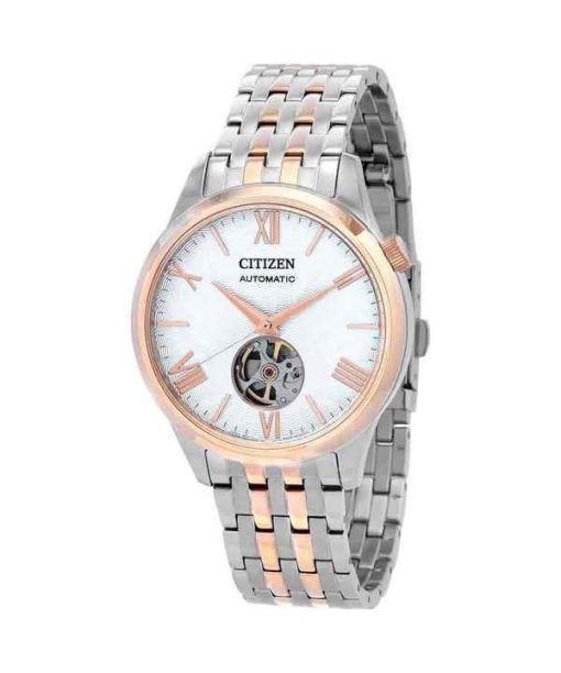 Citizen Two Tone Stainless Steel Open Heart White Dial Automatic NH9136-88A Herrenuhr