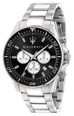Maserati Sfida Chronograph schwarzes Zifferblatt Edelstahl Quarz R8873640004 100M Herrenuhr