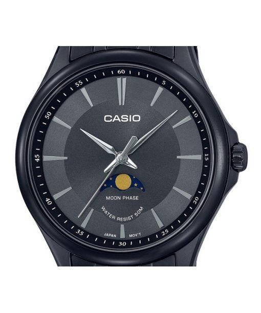 Casio Standard Analoge Mondphase schwarzes Zifferblatt Quarz MTP-M100B-1A Herrenuhr